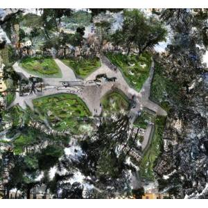 Photomontage of overhead images of Zocalo, Atlixco, Mexico