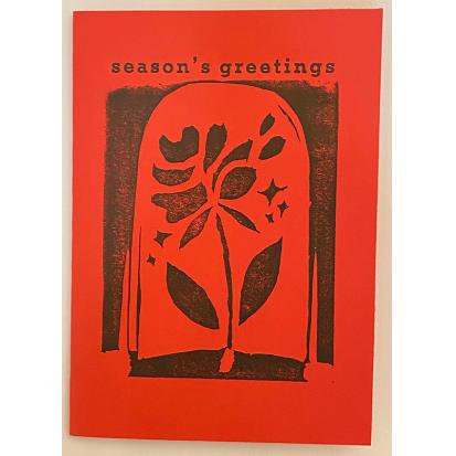 Greeting Card with Rose Print on Front