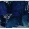 Abstract image of dark blues, blues, light blues, mixed with white. Mixed media piece.