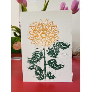 Notecard with sunflower imprint