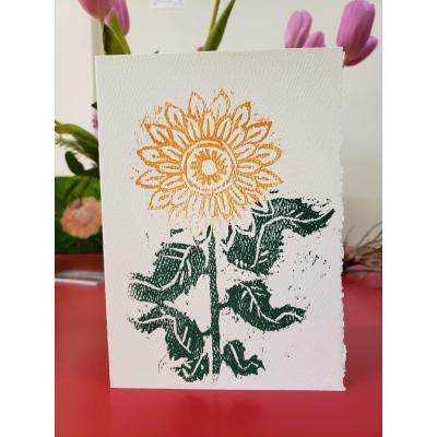 Notecard with sunflower imprint