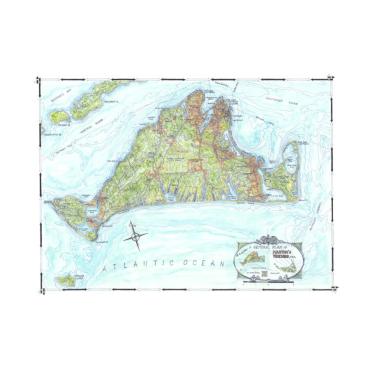 Coastal Map of Martha's Vineyard by Joseph Tarella