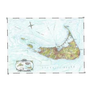 Coastal Map of Nantucket, MA by Joseph Tarella