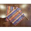 Syrian-made, silk drawstring bag. Multi-colored striped.