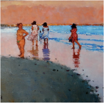 Oil painting by Kate Huntington of a Newport Beach