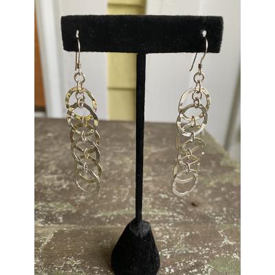 Sterling Silver Linked Hoops Earrings by Kathy Gelfand