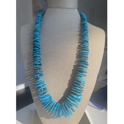 Turquoise Coin Stacked Necklace by Kathy Gelfand