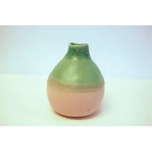 Green/Pink Magma Pear Vase by Faycal Bouguir