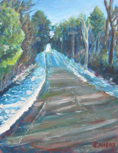 Jonathan Niemi_Fullam Hill Road, Acrylic on panel, 14” x 11”