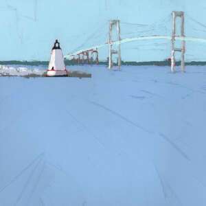 Bridge by Ruth LaGue, a 12 by 12" acrylic painting.
