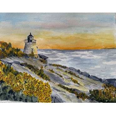 JerrellAngell_Castle Hill Lighthouse_Watercolor_450
