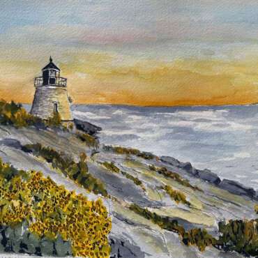 JerrellAngell_Castle Hill Lighthouse_Watercolor_450