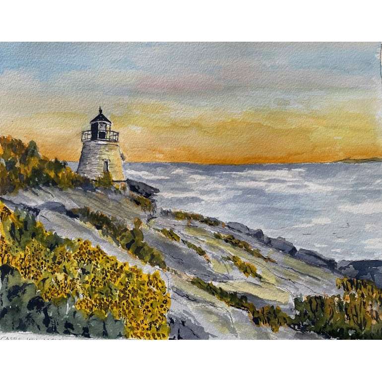 JerrellAngell_Castle Hill Lighthouse_Watercolor_450