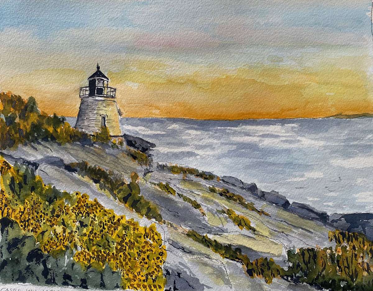 JerrellAngell_Castle Hill Lighthouse_Watercolor_450