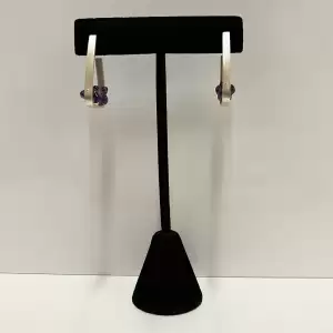 Amethyst
  Triangle Hoop Earrings by Ayala Naphtali.