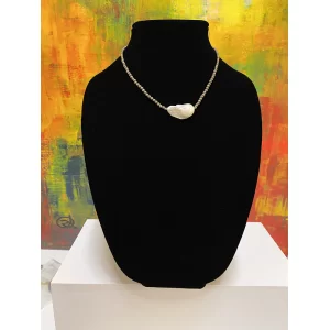 Freshwater
  Pearl and Hematite Necklace with Magnetic Clasp by Kathy Gelfand.