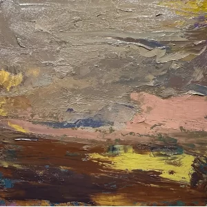 Autumn Seas by
  Kellie Weeks, a 12 by 12 inch oil and cold wax painting.