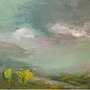 Friendship
  by Kellie Weeks, a 12 by 12 inch oil and cold wax painting.