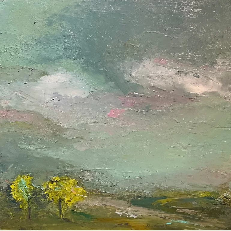 Friendship
  by Kellie Weeks, a 12 by 12 inch oil and cold wax painting.