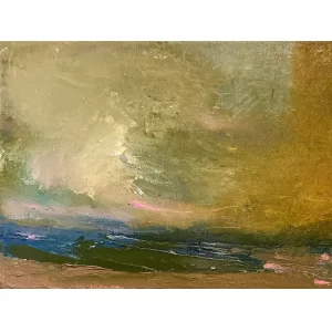 Glimmer of
  Hope by Kellie Weeks, an 8 by 11 inch oil and cold wax painting.