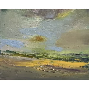 Morning Sun by
  Kellie Weeks, an 8 by 11 inch oil and cold wax painting.
