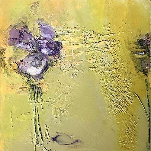 KellieWeeks_Purple Radiance_Encaustic and Mixed Media on Panel_10x10_$500